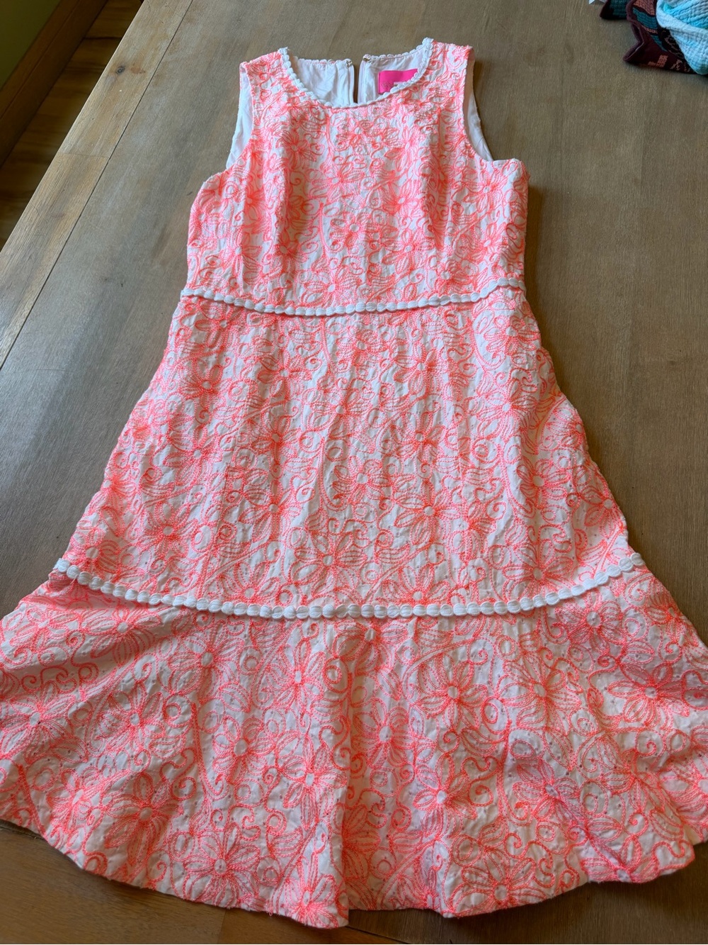 Lilly Pulitzer Coral Pink Floral Lace Sleeveless Dress
